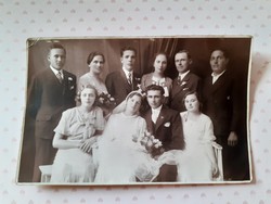 Old wedding group photo werner antal photographer battonya studio photo