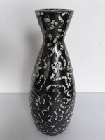 Retro Hungarian ceramic vase with a showy, interesting pattern, 26 cm