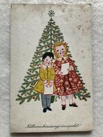 Old illustrated Christmas card - c. Lukáts kato drawing -5.