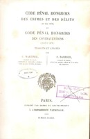 C.Martinet: Code Pénal Hongrois  1885