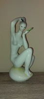 Zsolnay art deco female nude with shield seal