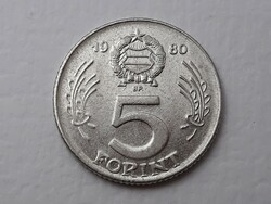 Magyarország 5 Forint 1980 érme - Magyar Kossuth 5 Ft 1980 pénzérme
