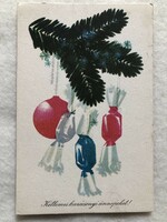 Old cartoon Christmas card - red tibor drawing -5.