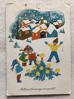 Old illustrated Christmas card - b. Lazetzky stella drawing -5.