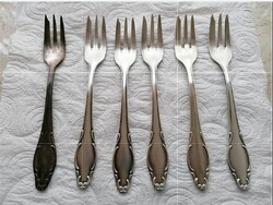 6 Wellner patent silver-plated cake forks