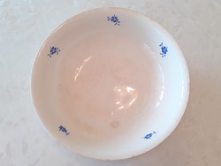 Old large granite bowl with blue floral vintage folk pot 28 cm