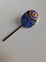 Gilded fire enamel bookmark leaf opener in nice condition