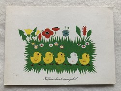 Easter postcard with old drawings - Eva Horváth drawing -5.