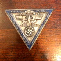 German military 1938 einzel fahrer n.S.K.K. Motorguppe plaque German before World War 2