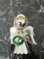 Antique angel Christmas tree decoration glass and foil