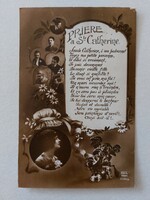 Old postcard photo postcard with St. Catherine's prayer inscription