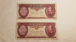 From HUF 1! 2 pieces unfolded, with consecutive serial numbers 100 ft 1995 b108