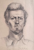 Férfi portré - Farkas jelzéssel (43x30 cm)