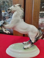 Alt wien ceramic glazed hand-painted ceramic prancing horse, paripa figure. 19 Cm.