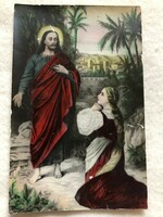 Antique, old colored postcard, sheet - post clean -5.