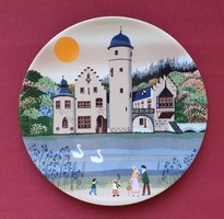 Mespelbrunn Walter német jelenetes porcelán tányér akasztható fali