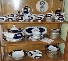 Gyönyörű Reichenbach echt cobalt étkeszlet, teás, kávés süteményes porcelán egyben