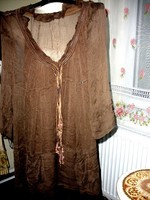 Miss sixty silk tunic or mini dress, chocolate brown