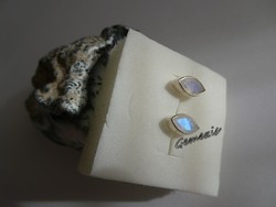 Real faceted rainbow moonstone 925 sterling silver earrings