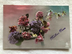 Antique floral postcard - 1922 -5.