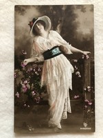 Antik, régi színezett képeslap - 1918                                                     -5.
