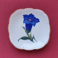 Német porcelán tálka tányér ékszertartó virág mintával akasztható fali
