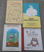 Német nyelvű könyvek állatokról - cat -  hunde - és egy spanyol könyv halakról