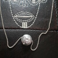 Button foglalatú cirkónia ezüst medál ezüst nyaklánccal