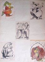 Süsü, a sárkány - meseillusztráció (62x43 cm)