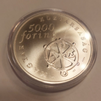3T.1Ft- ról 925‰ ezüst 31,46g 5000 Forintos Pécsi Ókeresztény Sírkamrák emlékérem BU veret