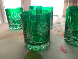 Zöld kristály whiskys poharak