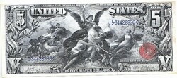 USA  5 ezüst dollár1896 REPLIKA