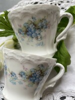 Nefelejcs mintás gyönyörűséges antik porcelán teás csészék