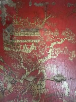Antik kínai, kézzel festett dohányzóasztal, keleti, ázsiai, japán