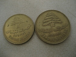 Libanon 10 és 25 piaszter 1972