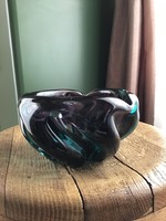 Old gradient crystal glass bowl