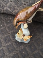 Csodálatos Herendi porcelán madár pillangóval