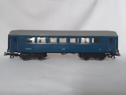 Pannónia személykocsi kék PV6 vagon pénzverdei pv pévé nullás 0-ás modell vasút játék vonat MÁV