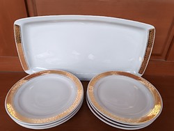 Lowland porcelain cake set with golden border