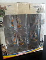 Retro. Romániai souvenir, 6 személyes röviditalos pohárkészlet eladó