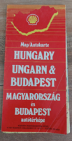 1993. Published car map of Hungary and Budapest / shell well map