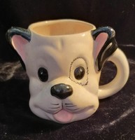 Dog-shaped ceramic mug cup