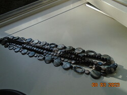 Spectacular abalone 27 large and 110 small polished pearls 3-row long necklace 94x3 cm