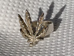 Silver ring, unisex! Cannabis form!