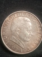Silver 2 schilling 1934 Engelbert Dollfuss death commemorative coin