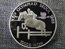 Dél-Korea Olimpiai Játékok Szöulban 1988 Díjugratás .925 ezüst 10000 won 1988 PP (id46465)
