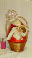 Retro óriási húsvéti csoki tojás fonott kosárban