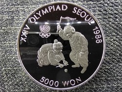 Dél-Korea Olimpiai Játékok Szöulban 1988 Búgócsiga .925 ezüst 5000 won 1988 PP (id46472)