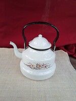 About 1.5 Liter enamel flower teapot teapot enameled village peasant decoration