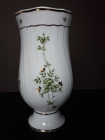 Gyönyörű Hollóházi porcelán Erika mintás váza, 18 cm